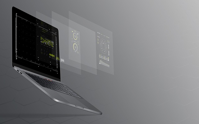 An image showcasing a laptop with a sleek, modern design